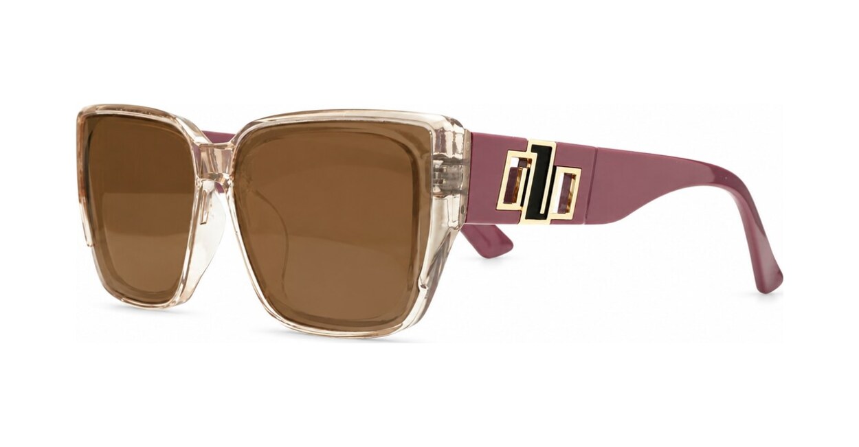 Women's polarised sunglasses with wide gold detailed temples