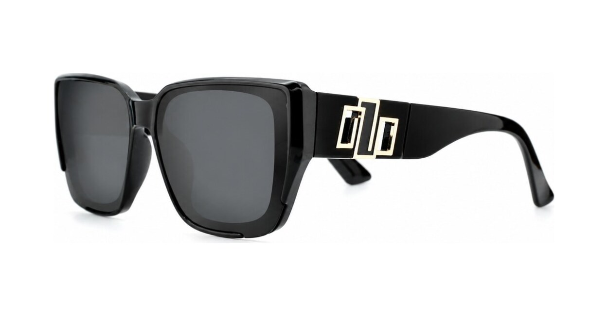Women's polarised sunglasses with wide gold detailed temples