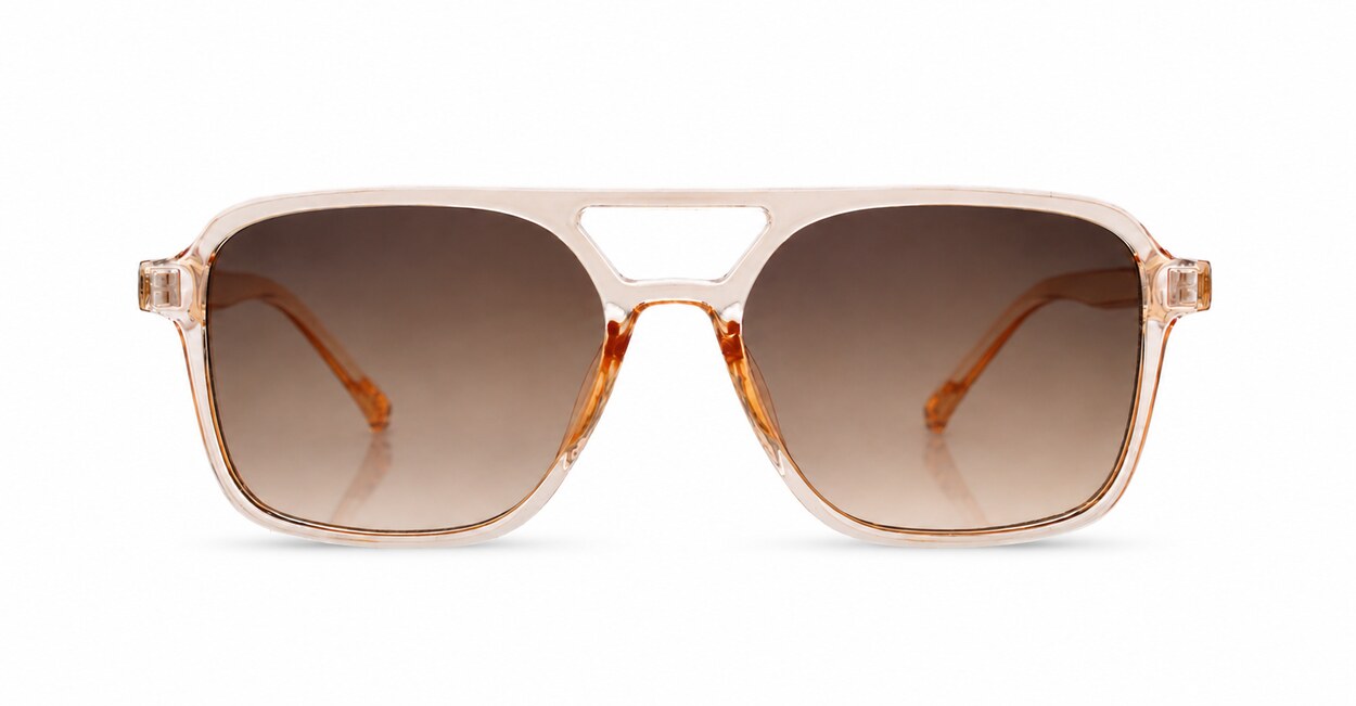 Classic squared aviator sunglasses with gold-tipped temples