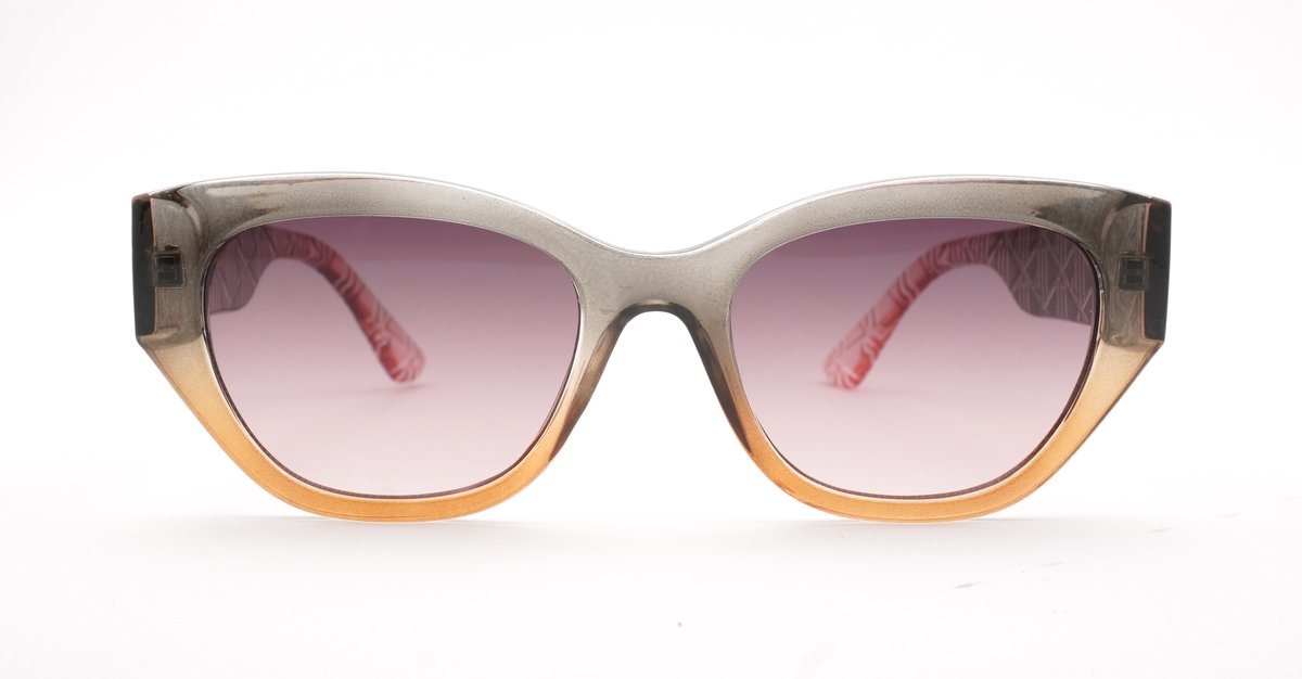 Beth women's cat eye sunglasses with textured gold temple detailing