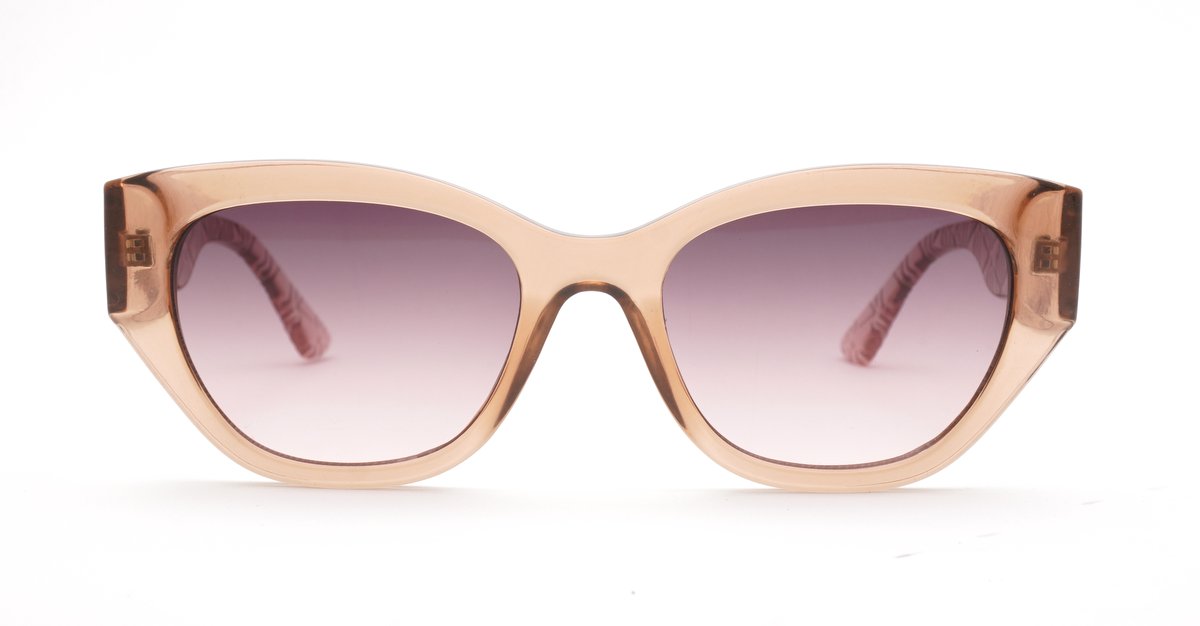 Beth women's cat eye sunglasses with textured gold temple detailing