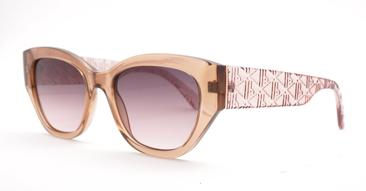 Beth women's cat eye sunglasses with textured gold temple detailing
