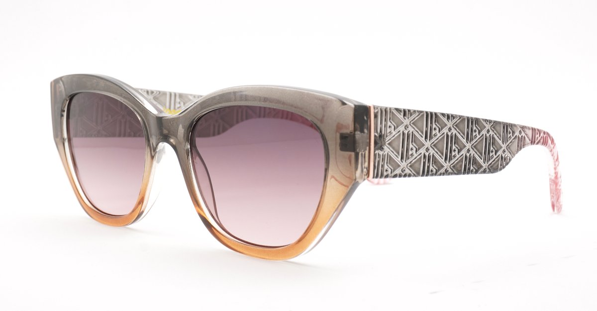 Beth women's cat eye sunglasses with textured gold temple detailing