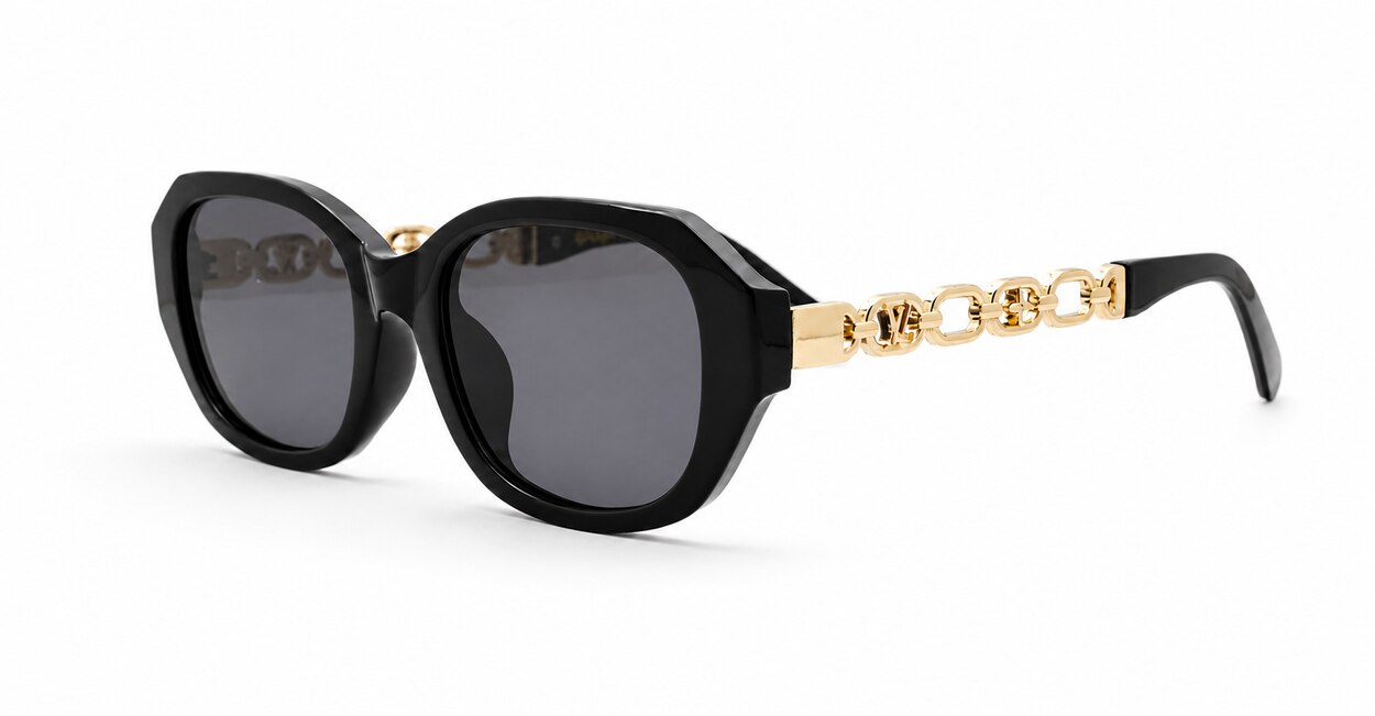 Riviera vintage oval sunglasses with gold chain temples