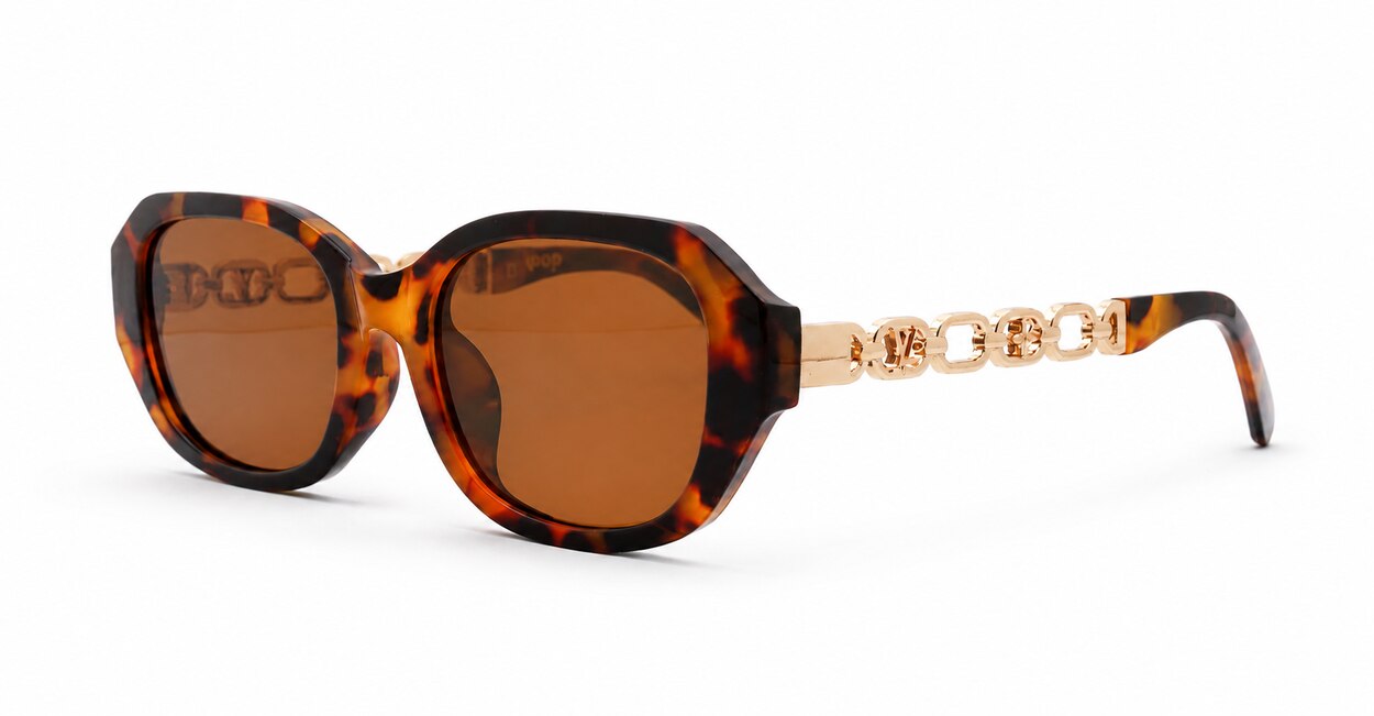 Riviera vintage oval sunglasses with gold chain temples