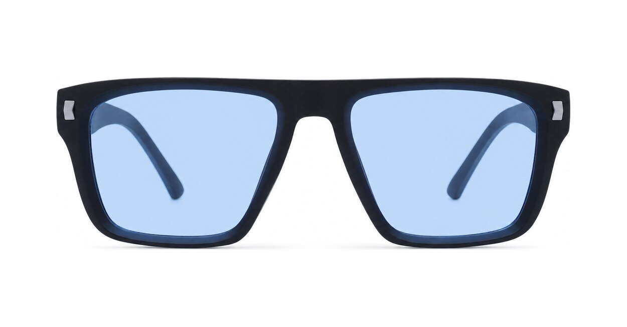 Men's UV400 squared sunglasses in matte finish with inner core wire temples