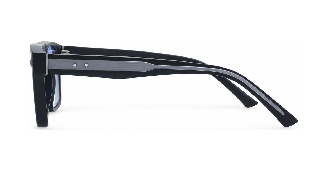 Men's UV400 squared sunglasses in matte finish with inner core wire temples