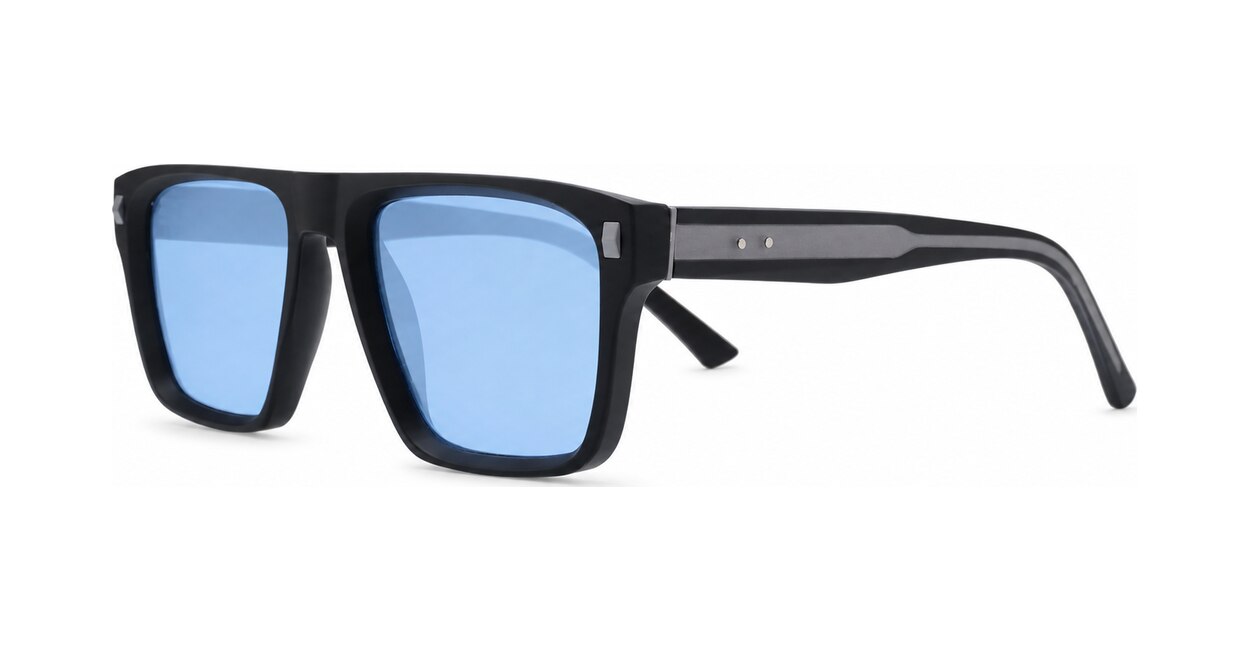 Men's UV400 squared sunglasses in matte finish with inner core wire temples