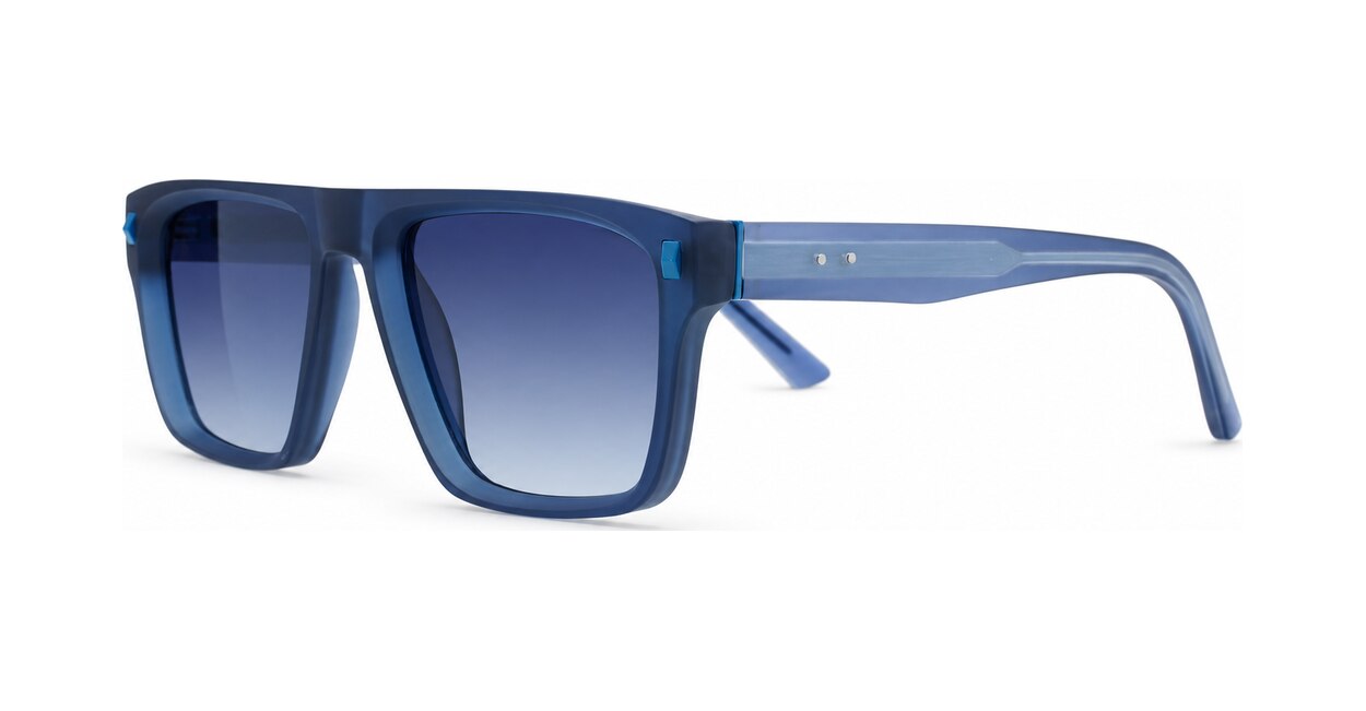 Men's UV400 squared sunglasses in matte finish with inner core wire temples