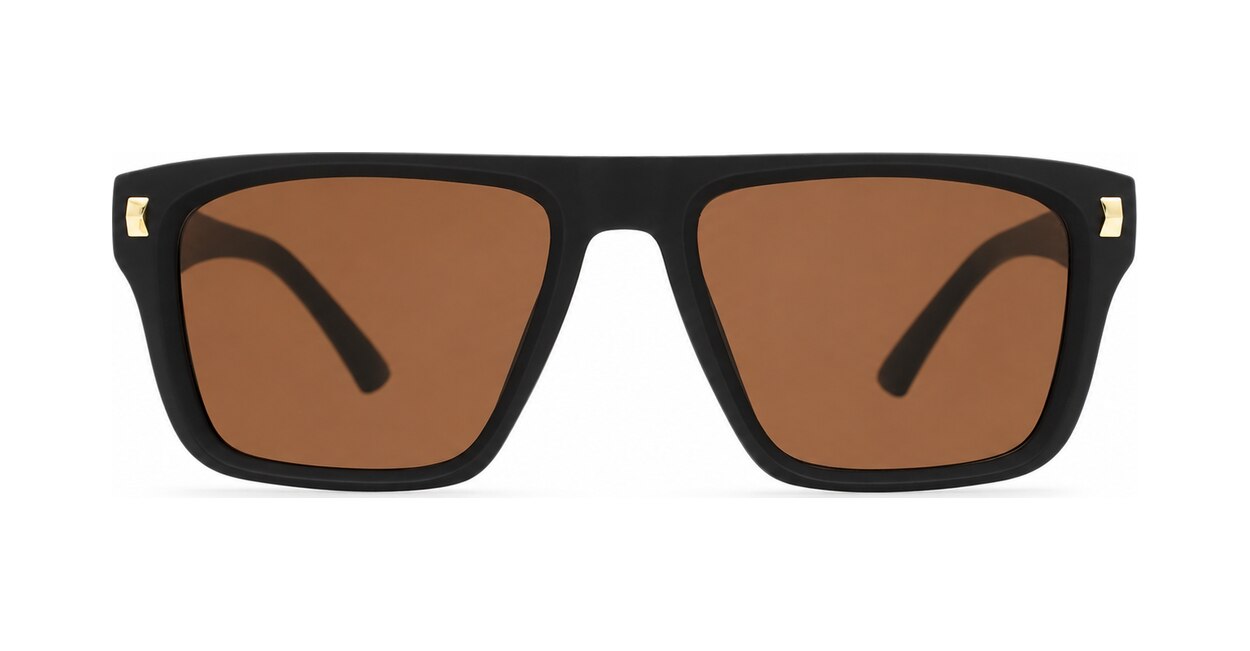 Men's UV400 squared sunglasses in matte finish with inner core wire temples