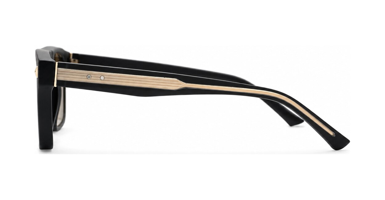Men's UV400 squared sunglasses in matte finish with inner core wire temples