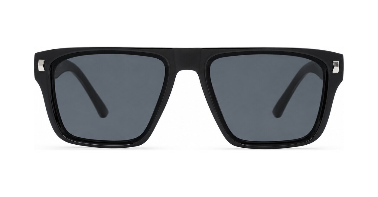 Men's UV400 squared sunglasses in matte finish with inner core wire temples