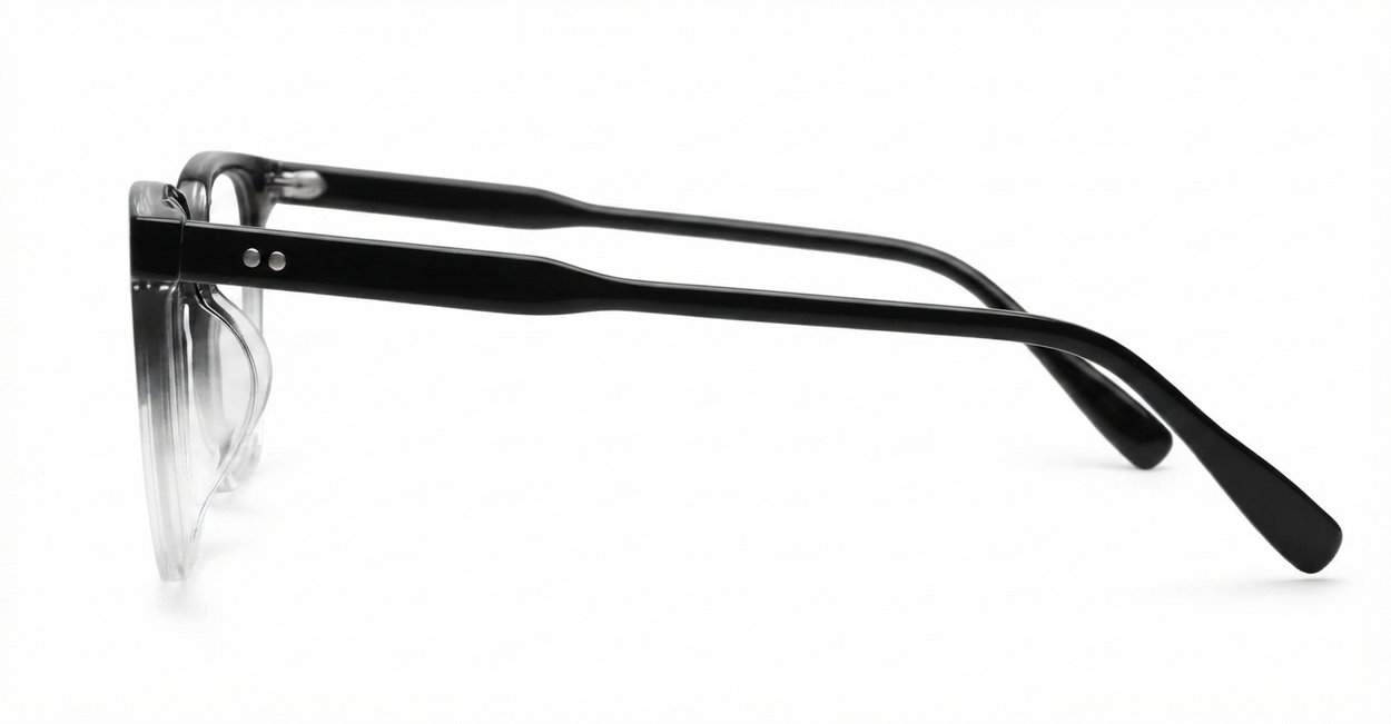 Black and clear fade TR90 blue blocker glasses with gradient frame finish NZ.