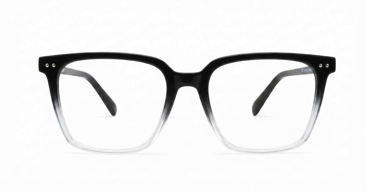 Black and clear fade TR90 blue blocker glasses with gradient frame finish NZ.