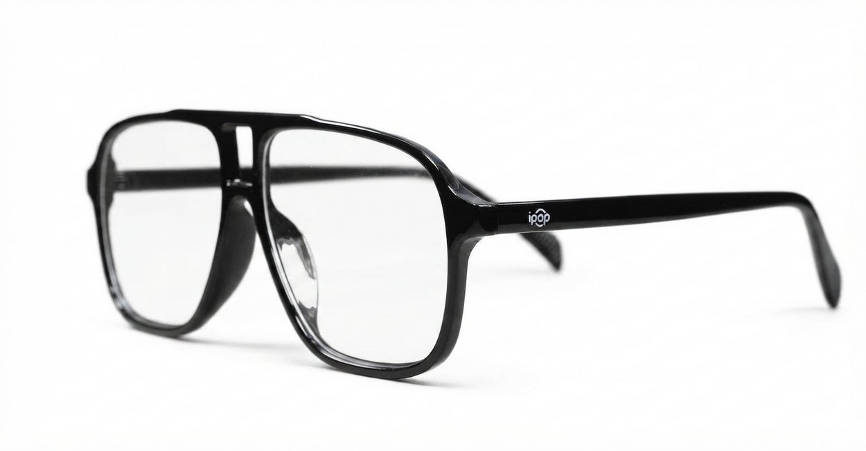Large aviator blue blocker glasses in black, tortoise or clear with quality steel hinges