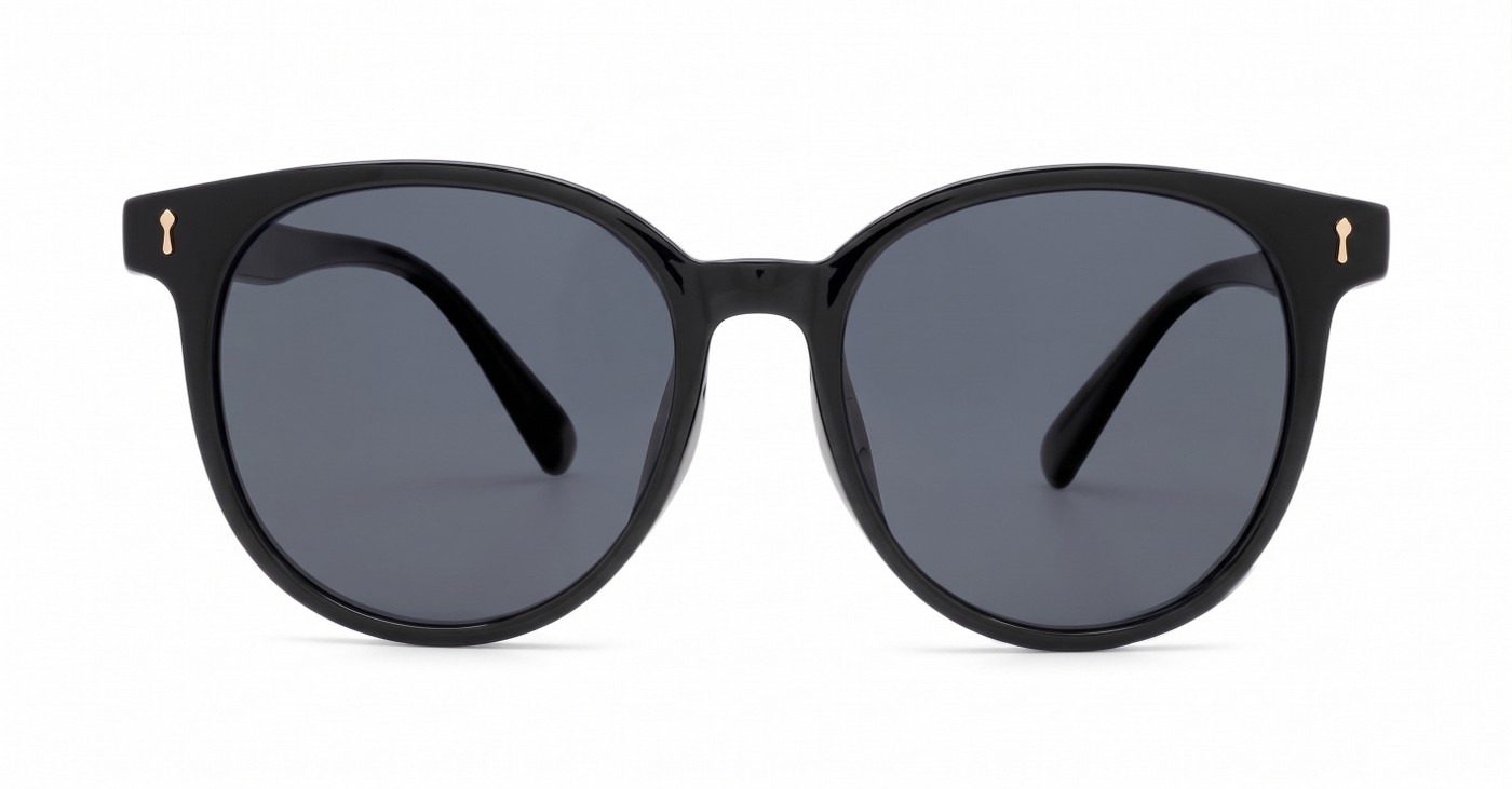 iPOP Vesper large round polarised sunnies in [colour] with gold detail and super dark lenses