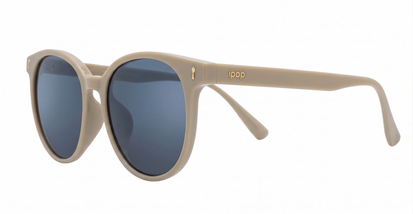 iPOP Vesper large round polarised sunnies in [colour] with gold detail and super dark lenses