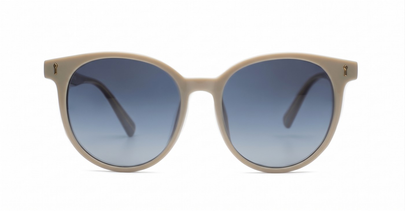 iPOP Vesper large round polarised sunnies in [colour] with gold detail and super dark lenses
