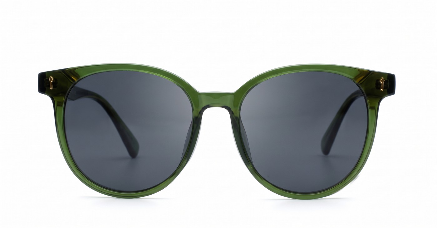 iPOP Vesper large round polarised sunnies in [colour] with gold detail and super dark lenses
