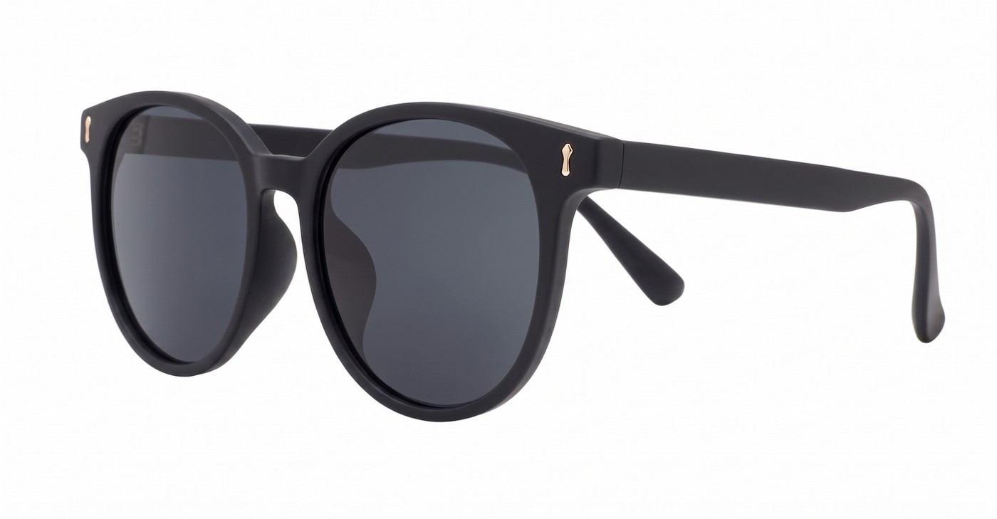 iPOP Vesper large round polarised sunnies in [colour] with gold detail and super dark lenses