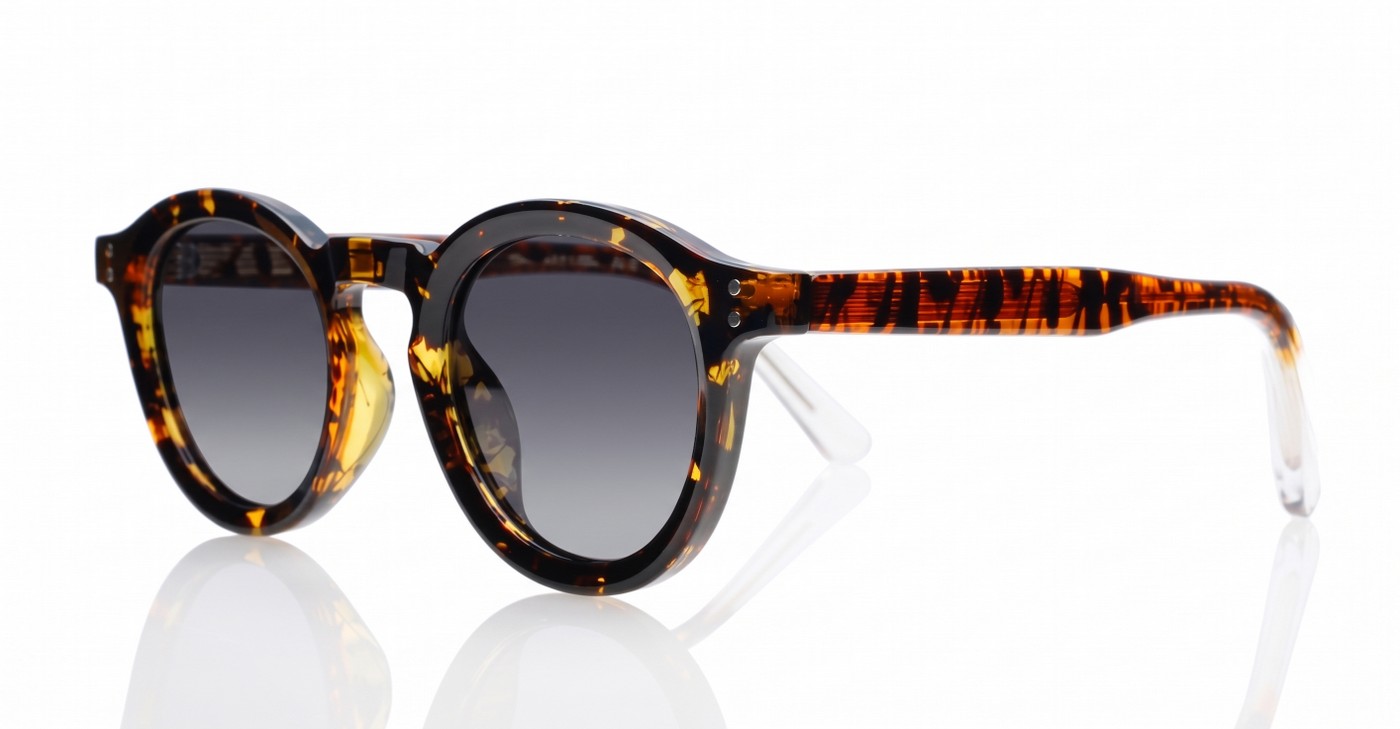  iPOP Audrey vintage round polarised sunnies in with silver detail