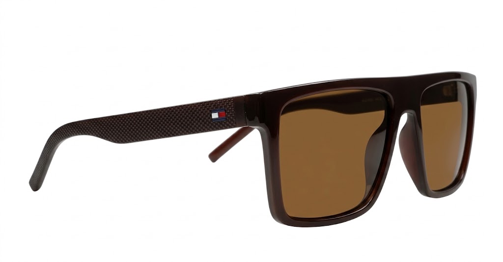  Ryder flat top polarised sunglasses polycarbonate textured temples super dark lenses