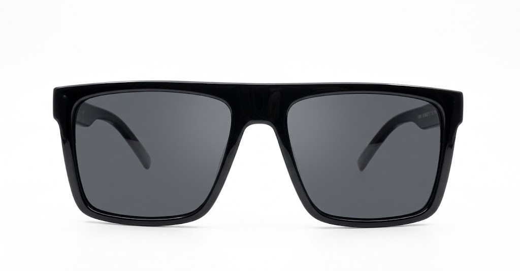  Ryder flat top polarised sunglasses polycarbonate textured temples super dark lenses