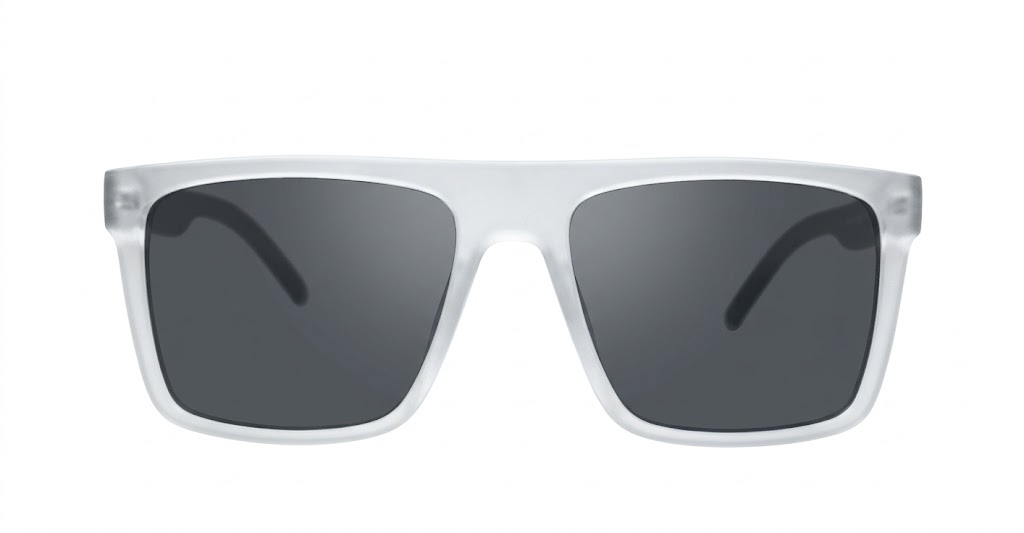  Ryder flat top polarised sunglasses polycarbonate textured temples super dark lenses
