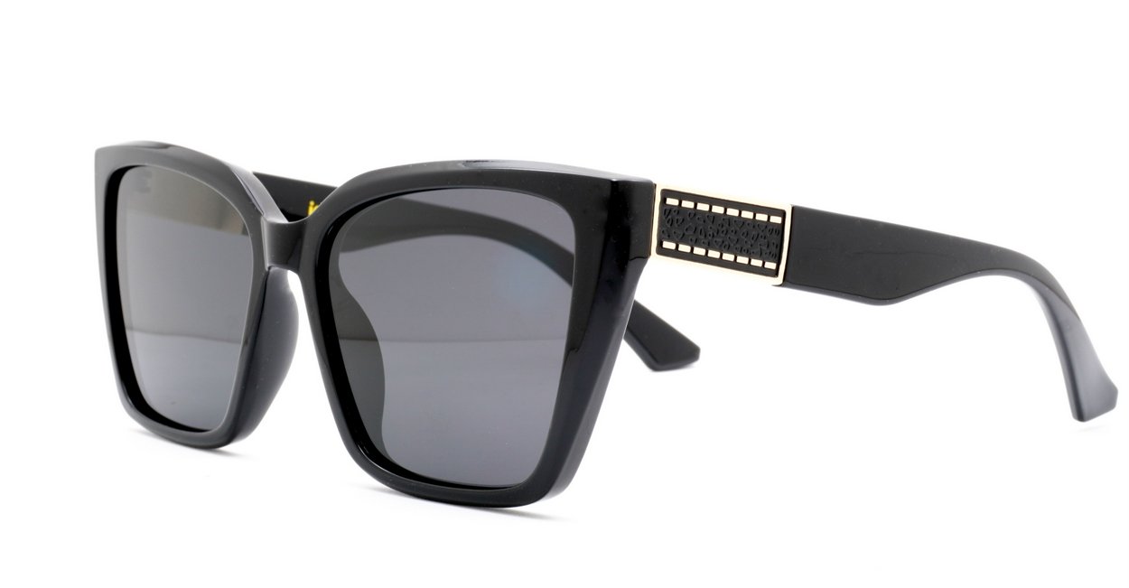 Starlet womens polarised cat eye sunglasses black gold