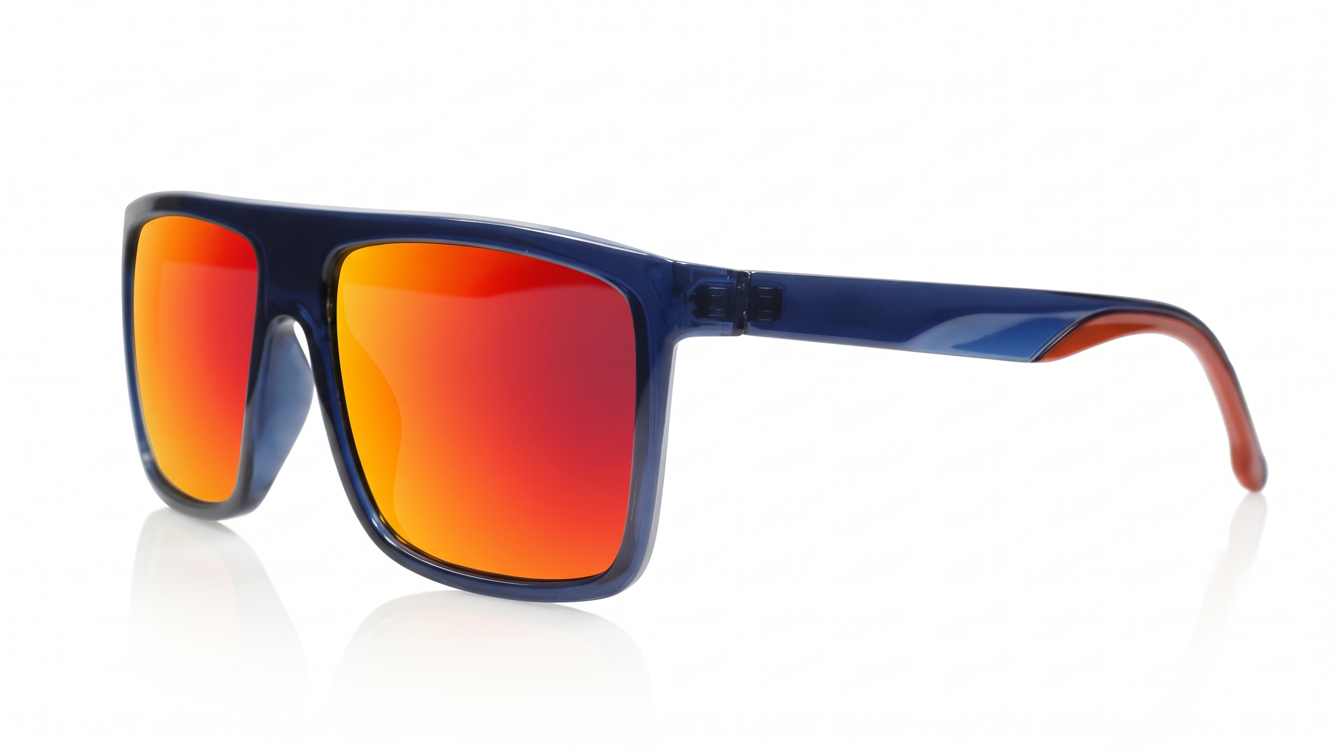 Sports wrap polarised sunglasses with red mirror lenses — Volt Red by iPOP