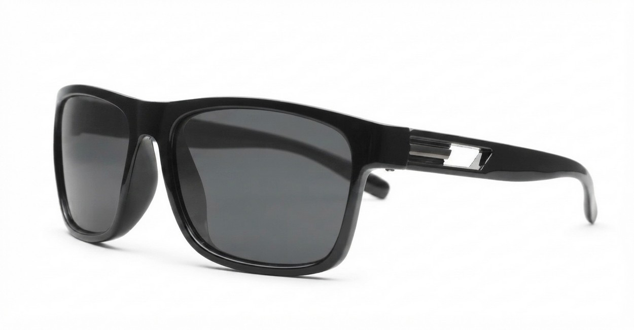 Brock SD men's sports sunglasses with superdark grey lenses and matte black frames