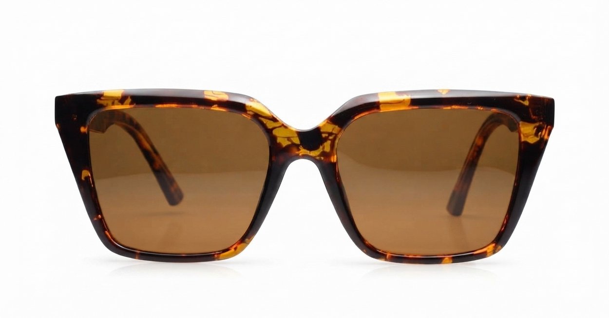 Oreo tortoise cat-eye polarised sunglasses warm brown finish