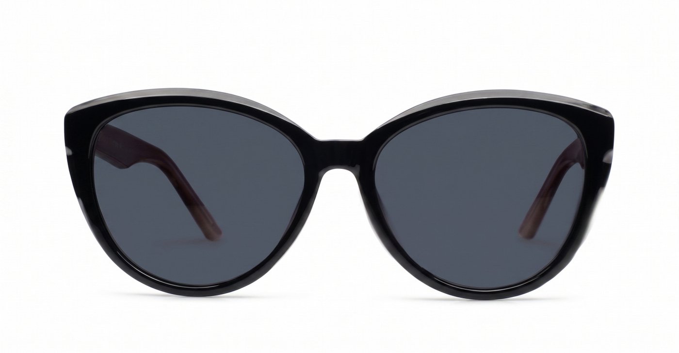 iPOP Talia polarised cat eye sunglasses in [translucent brown with brown lenses / black with dark grey lenses]