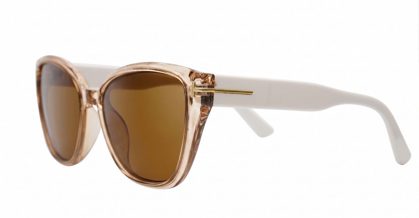 iPOP Juno large polarised cat eye sunglasses for women with gold inlay detail