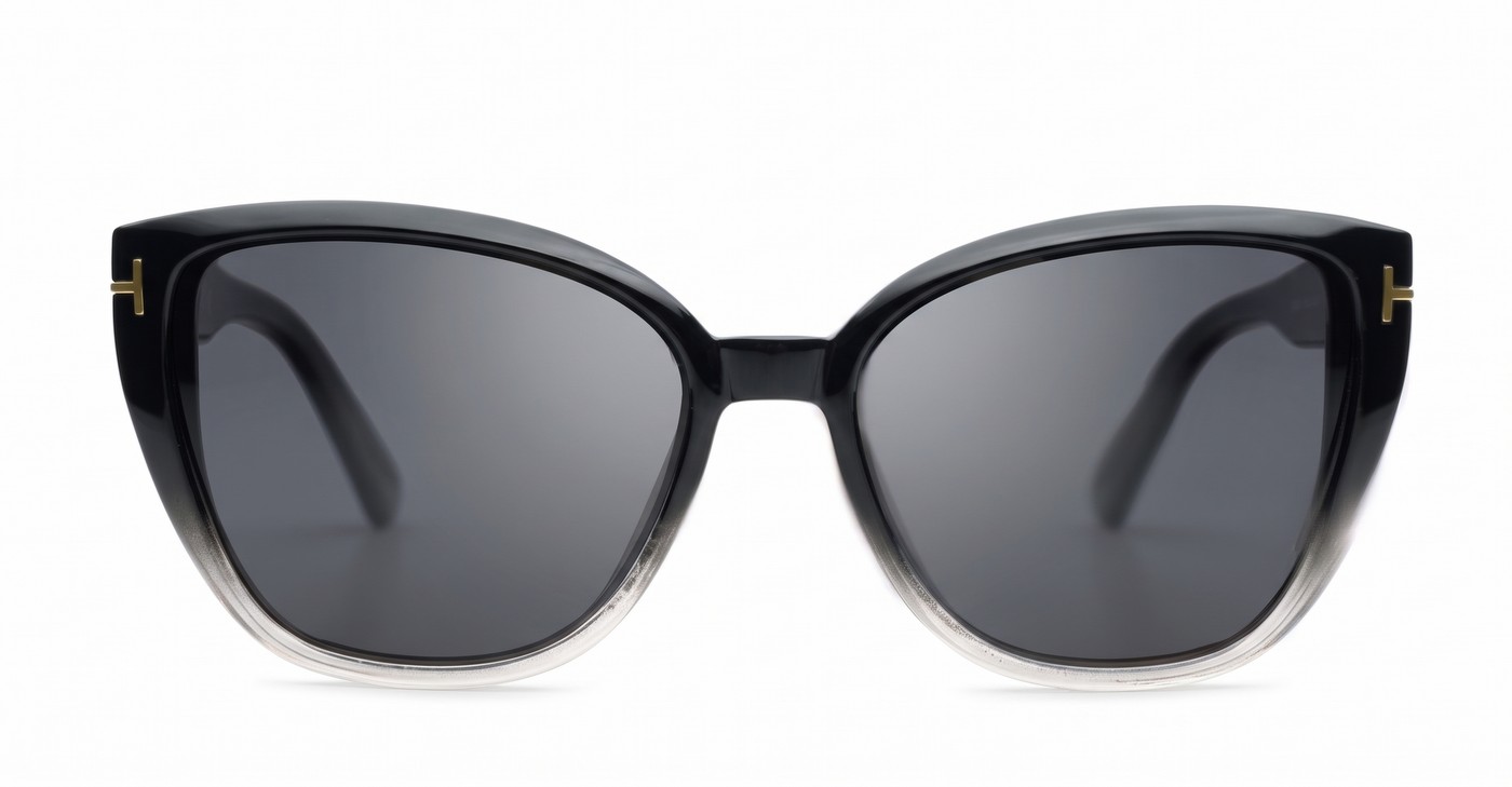iPOP Juno large polarised cat eye sunglasses for women with gold inlay detail