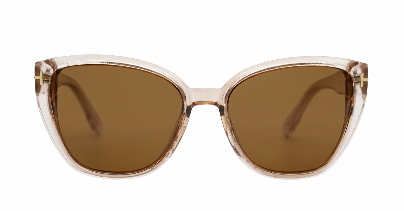 iPOP Juno large polarised cat eye sunglasses for women with gold inlay detail