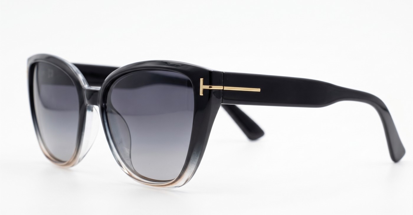 iPOP Juno large polarised cat eye sunglasses for women with gold inlay detail