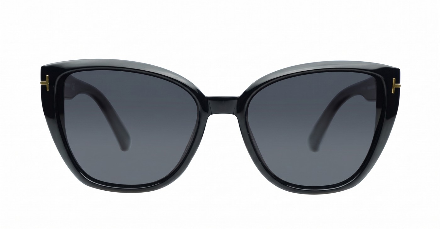 iPOP Juno large polarised cat eye sunglasses for women with gold inlay detail