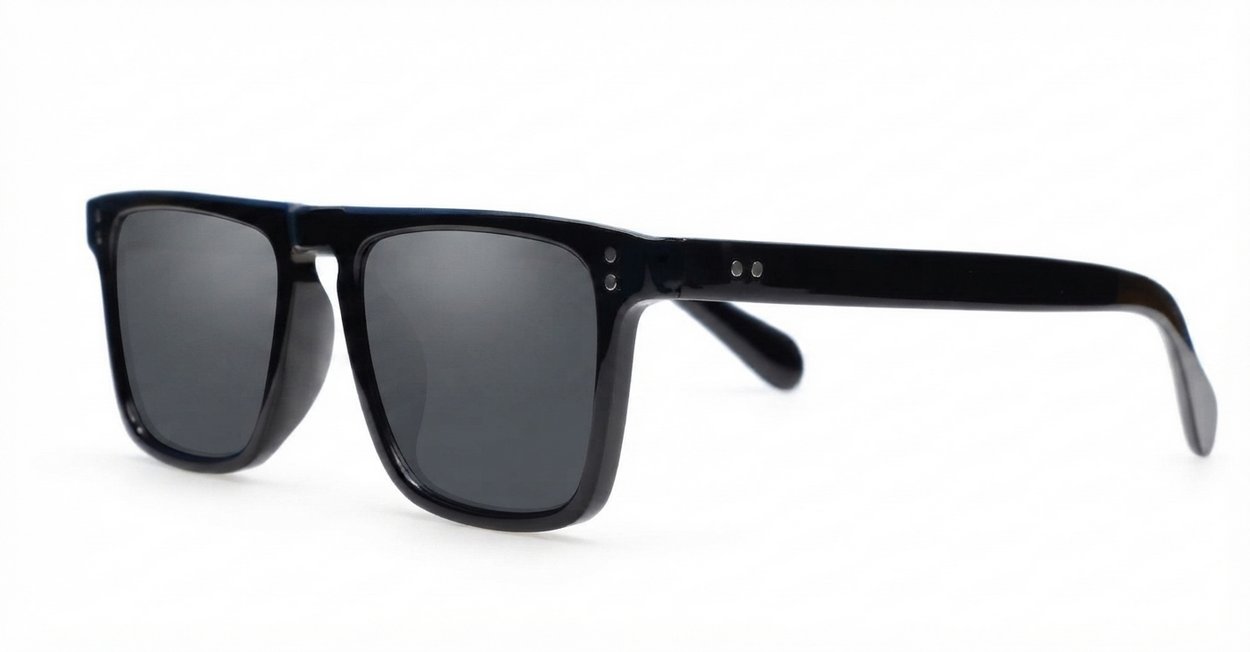 The Otis small retro flat-top UV400 sunglasses unisex in three colours with super dark lenses