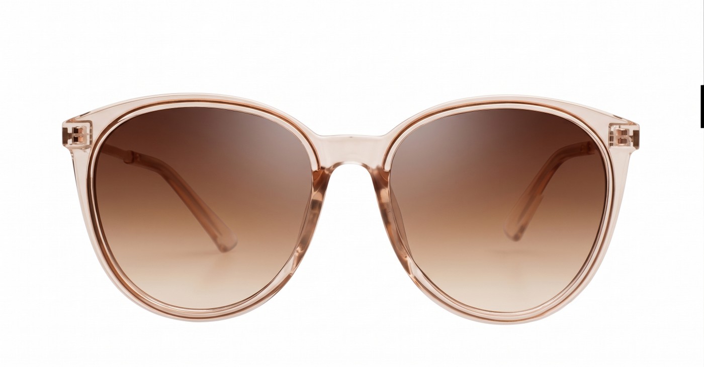 The Ruby oversized round UV400 sunglasses with gold metal temples and gradient lenses