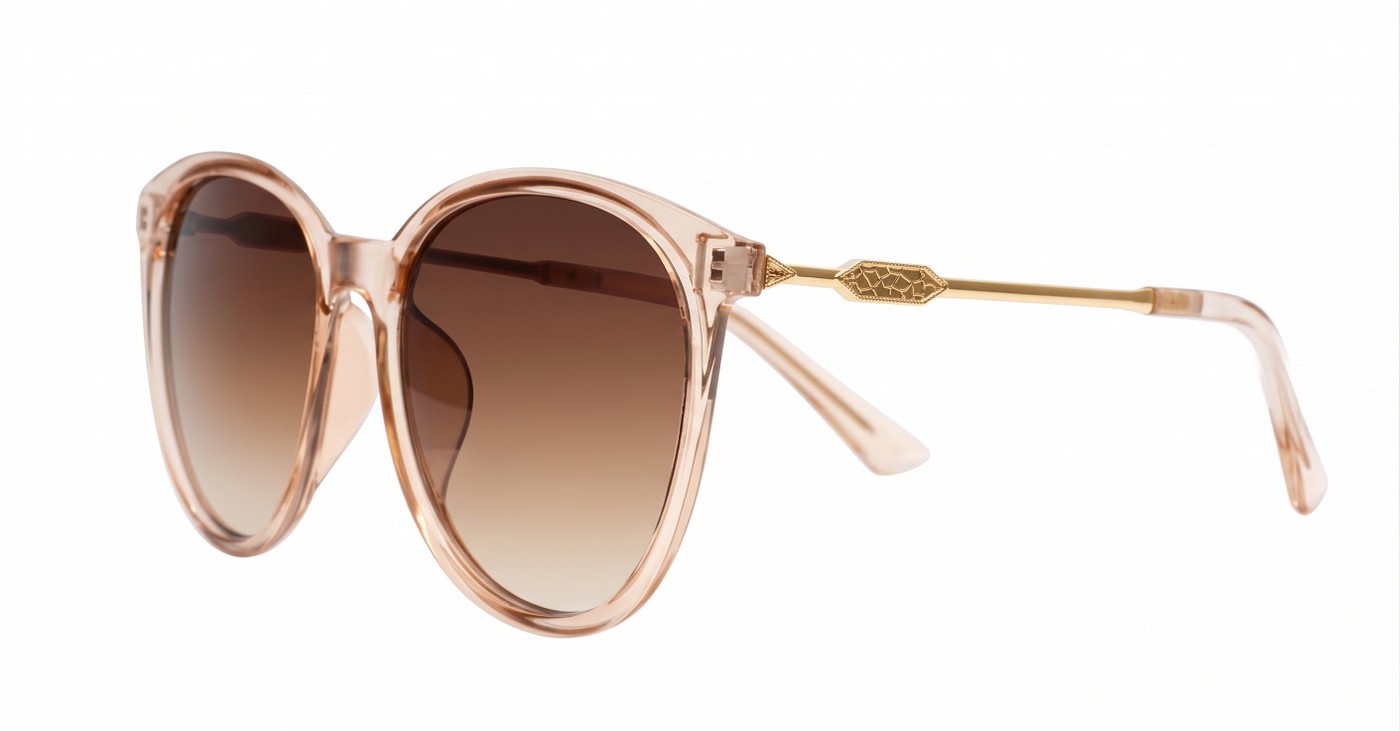 The Ruby oversized round UV400 sunglasses with gold metal temples and gradient lenses