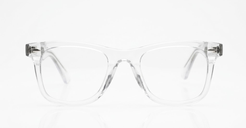Vintage wayfarer anti blue light glasses with silver pip detailing and wire-core temples