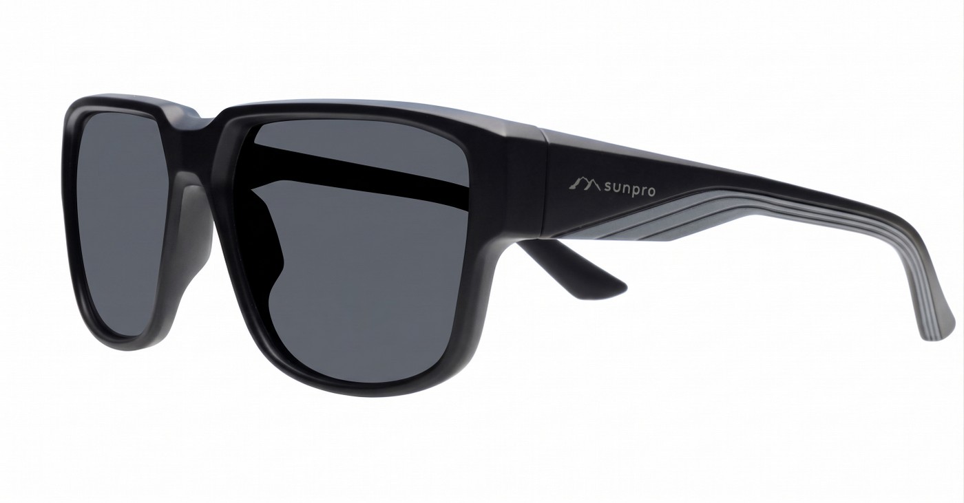 iPOP Cole flat top polarised sunnies in matte black with super dark lenses