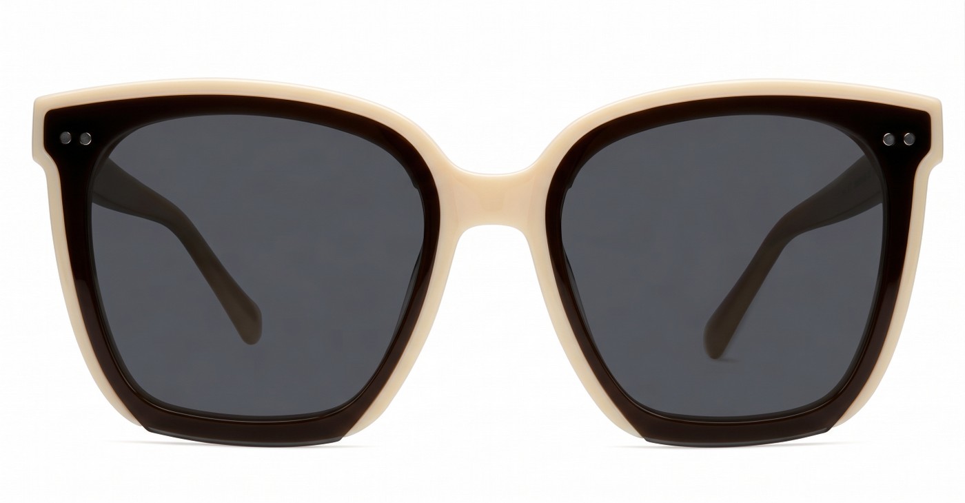 The Indigo large round-square UV400 sunglasses for women with super dark Category 3 lenses