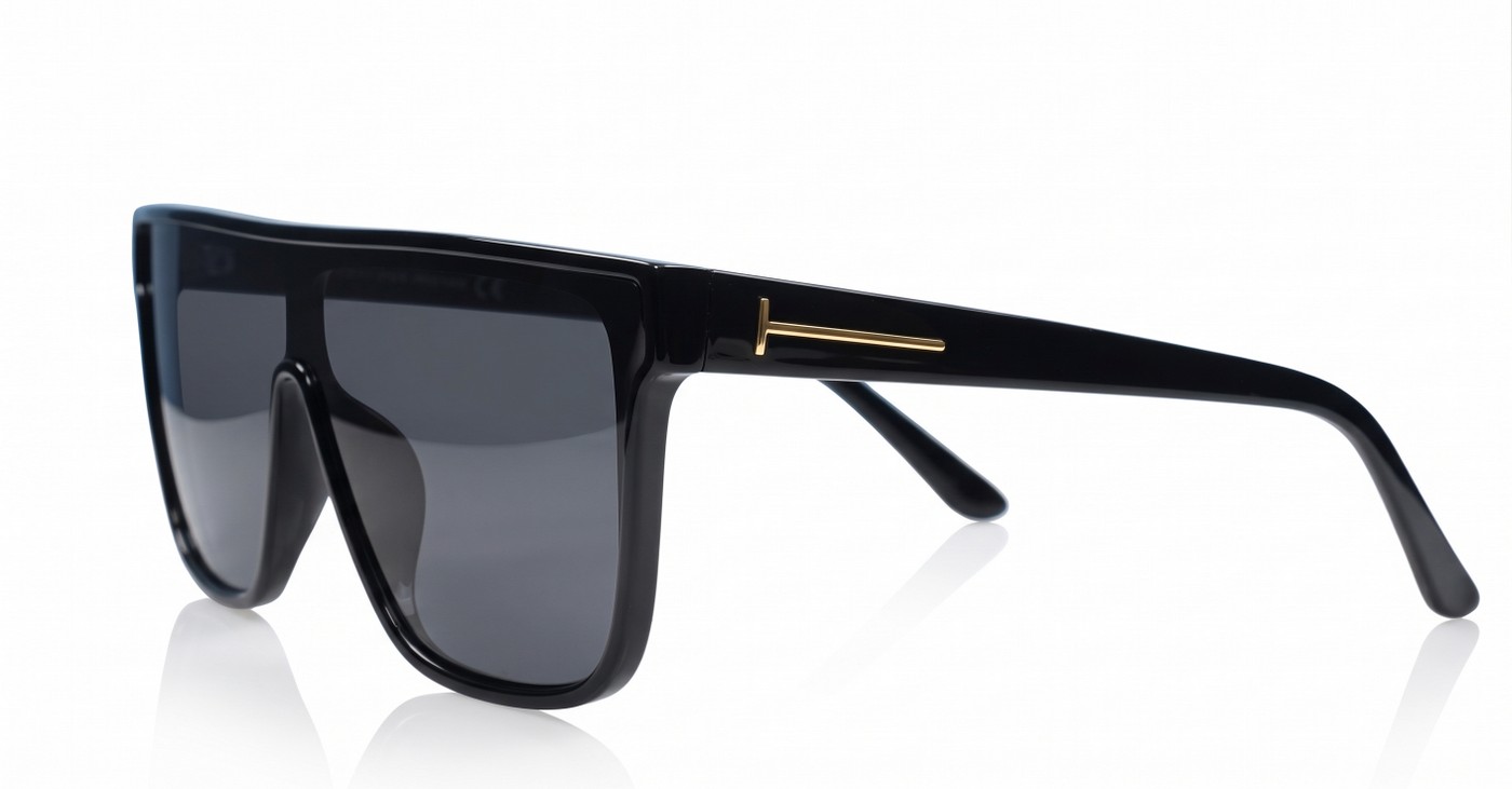  iPOP Jordan SD flat top polarised sunnies in shiny black with super dark lenses