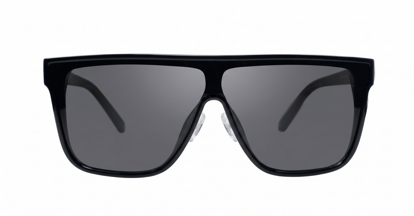  iPOP Jordan SD flat top polarised sunnies in shiny black with super dark lenses