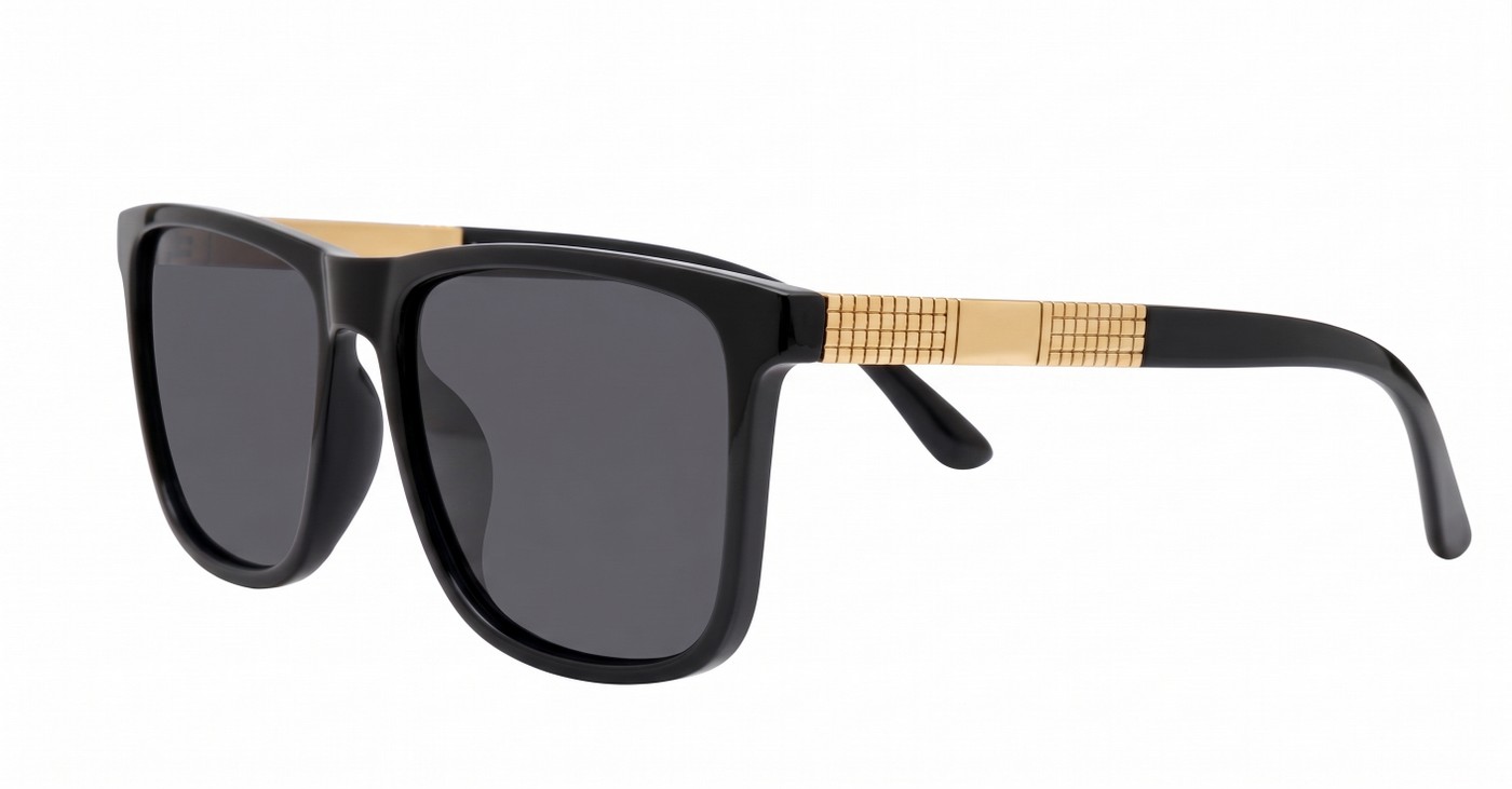  iPOP Leo men's flat top polarised sunnies in with metal temple detail