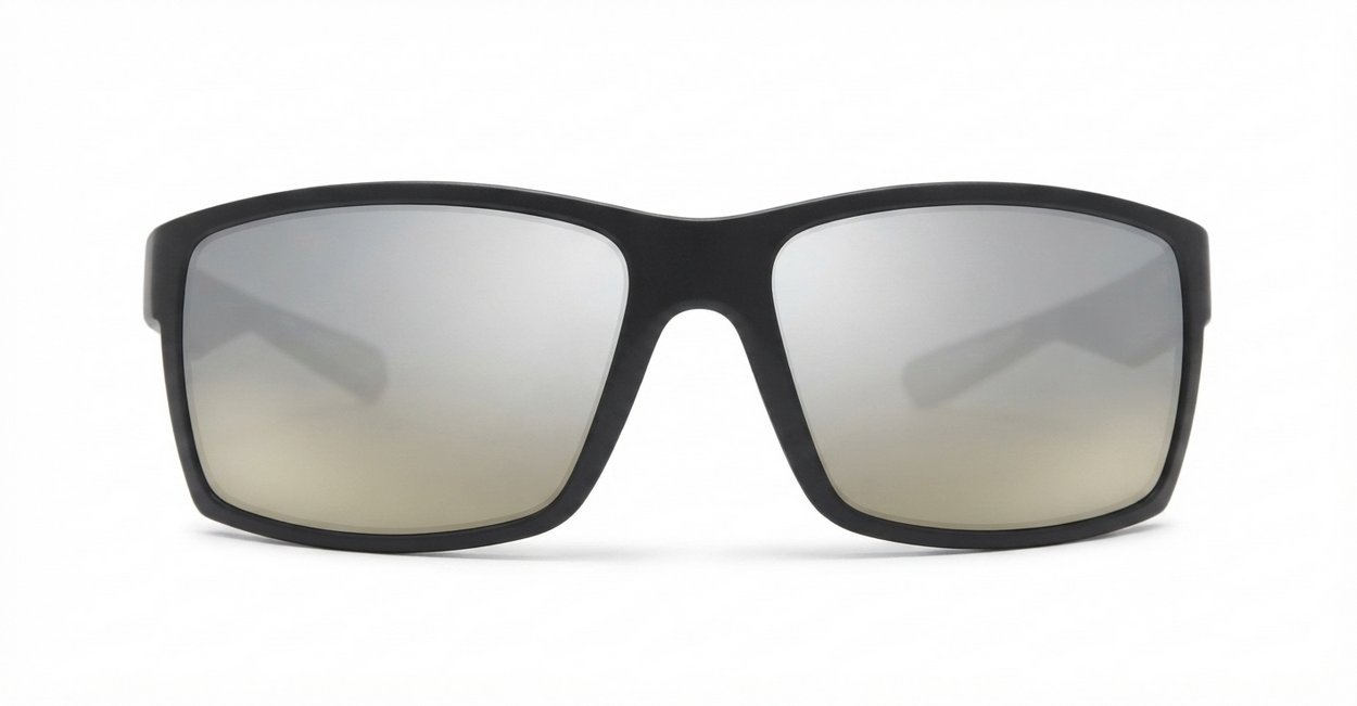 LOCS Hardcore 91143 Revo men's UV400 sunglasses in matte black with colour mirror lenses