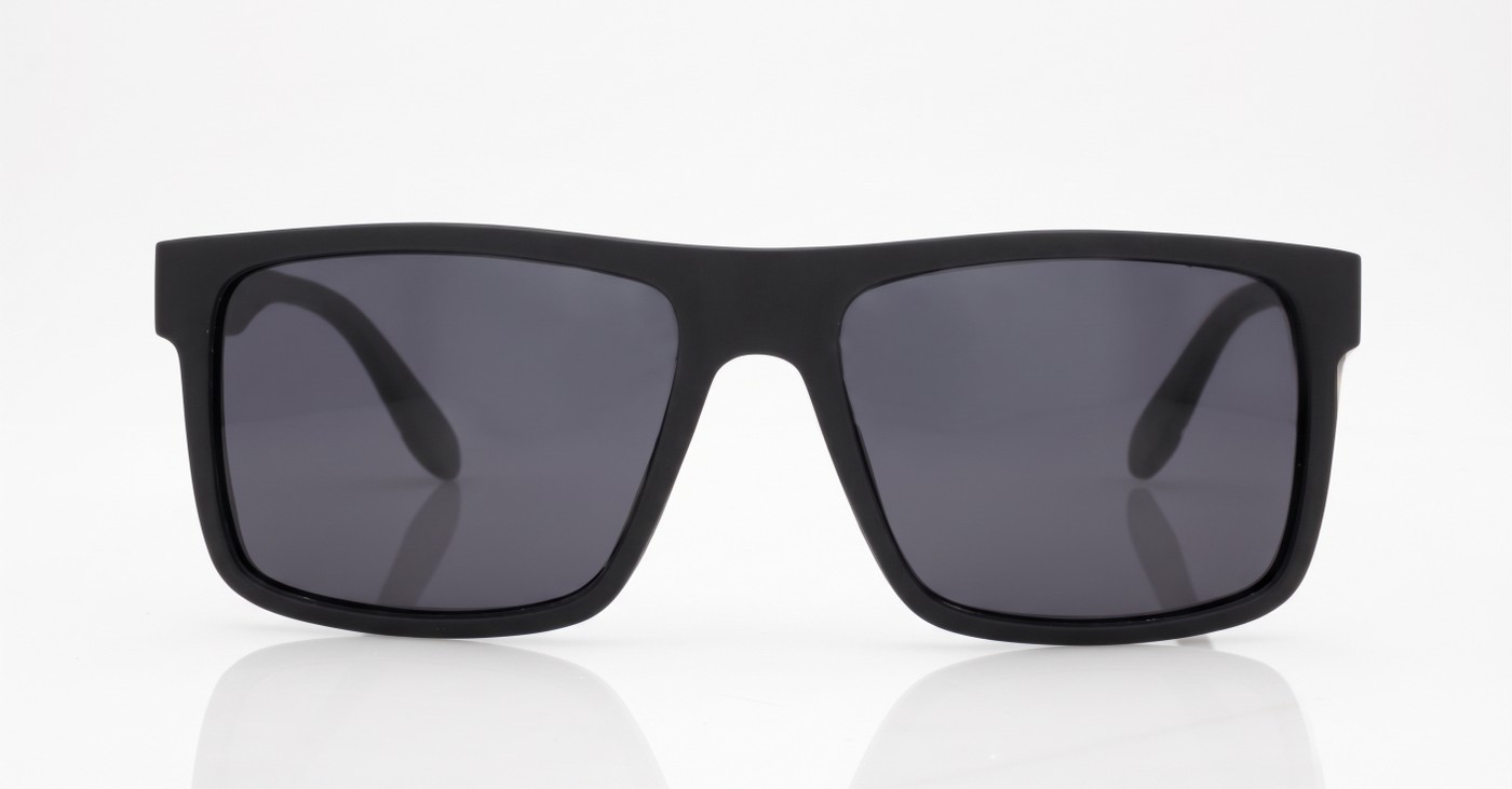 Mariner flat top polarised sunglasses textured temples metal detailing super dark lenses