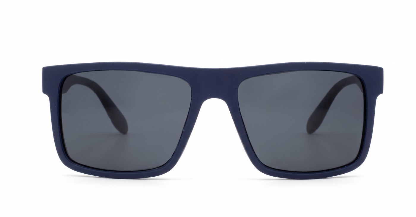 Mariner flat top polarised sunglasses textured temples metal detailing super dark lenses